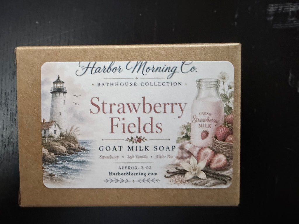 Strawberry Fields | Goat Milk Soap | Ocean Air, Driftwood & Strawberry Vanilla | Handmade by Harbor Morning Co.