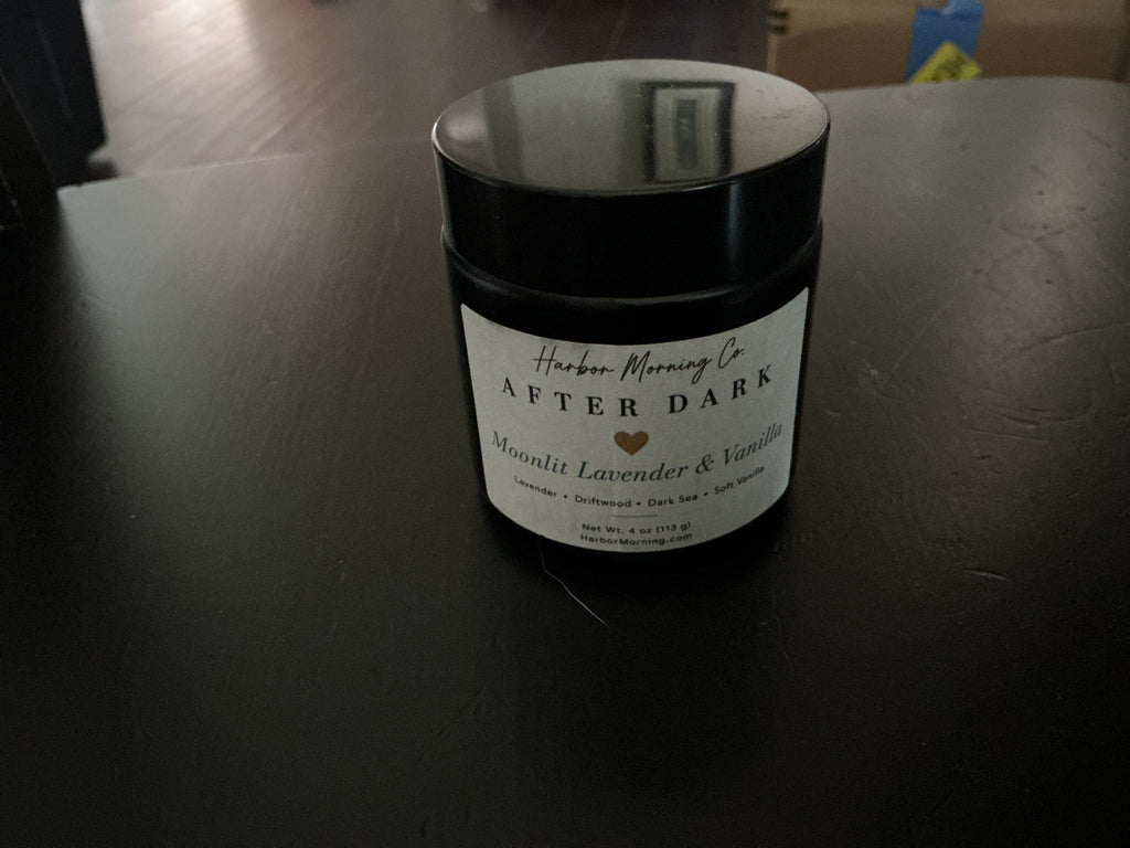 Moonlit Lavender and Vanilla 4 oz soy candle by Harbor Morning Co.