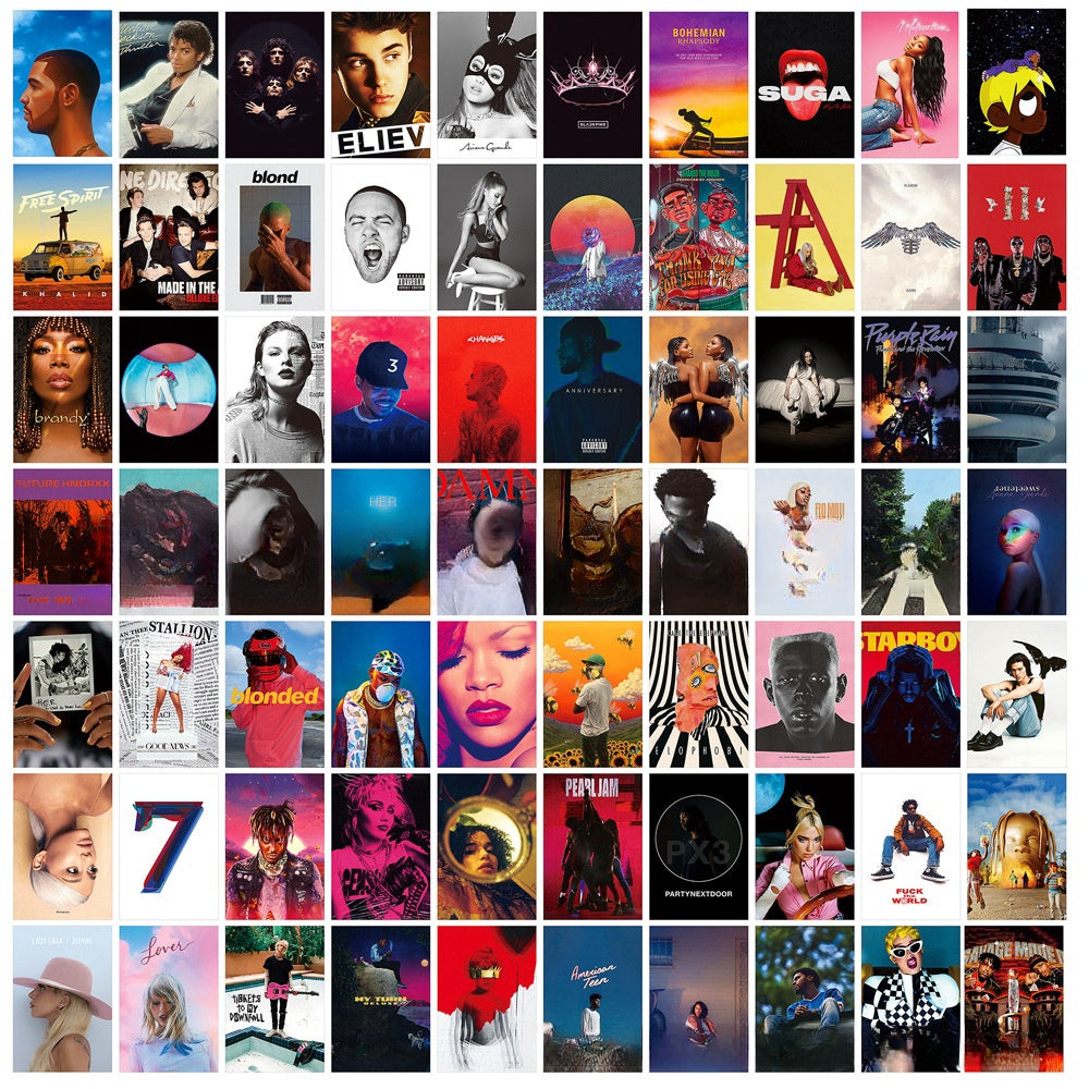 70 Sheets Poster Postcard Poster Decoration Painting