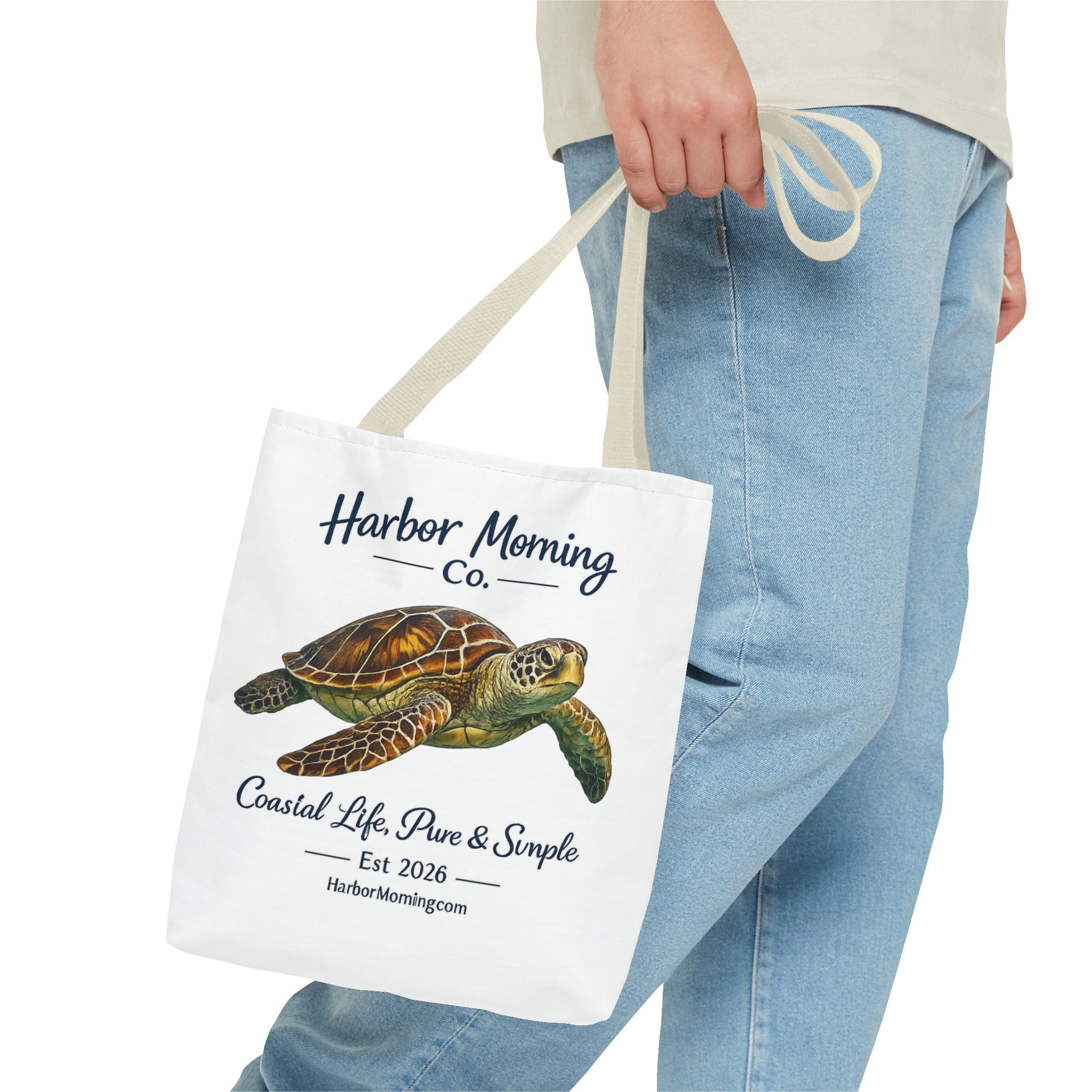 Sea Turtle Tote Bag – Coastal Life Beach Bag | Harbor Morning Co. | Ocean Lover Gift, Florida Coastal Tote