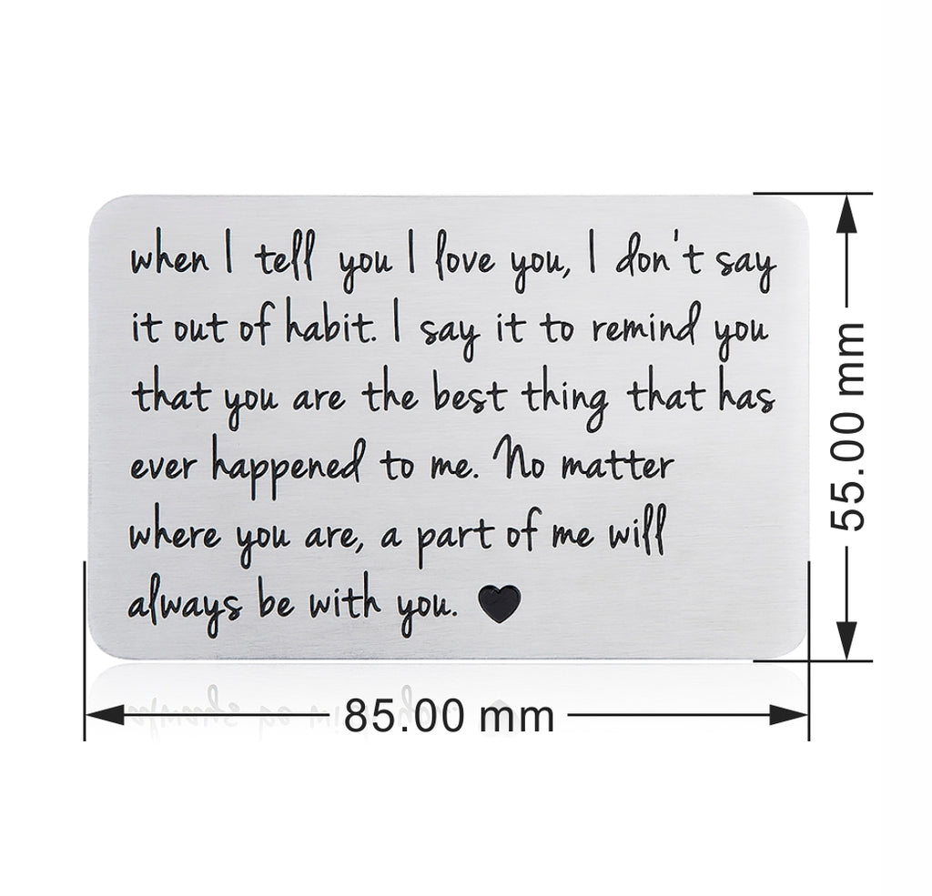Stainless Steel Wallet Clip Card Postcard Lettering