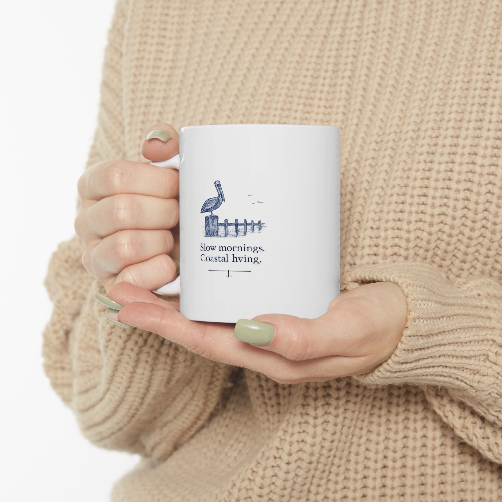 Harbor Morning Ceramic Mug – Nautical Fishing Quote Coffee Cup (11oz, 15oz)