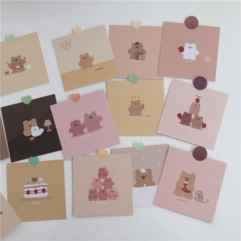 Home Fashion Strawberry Bear Series Postcard