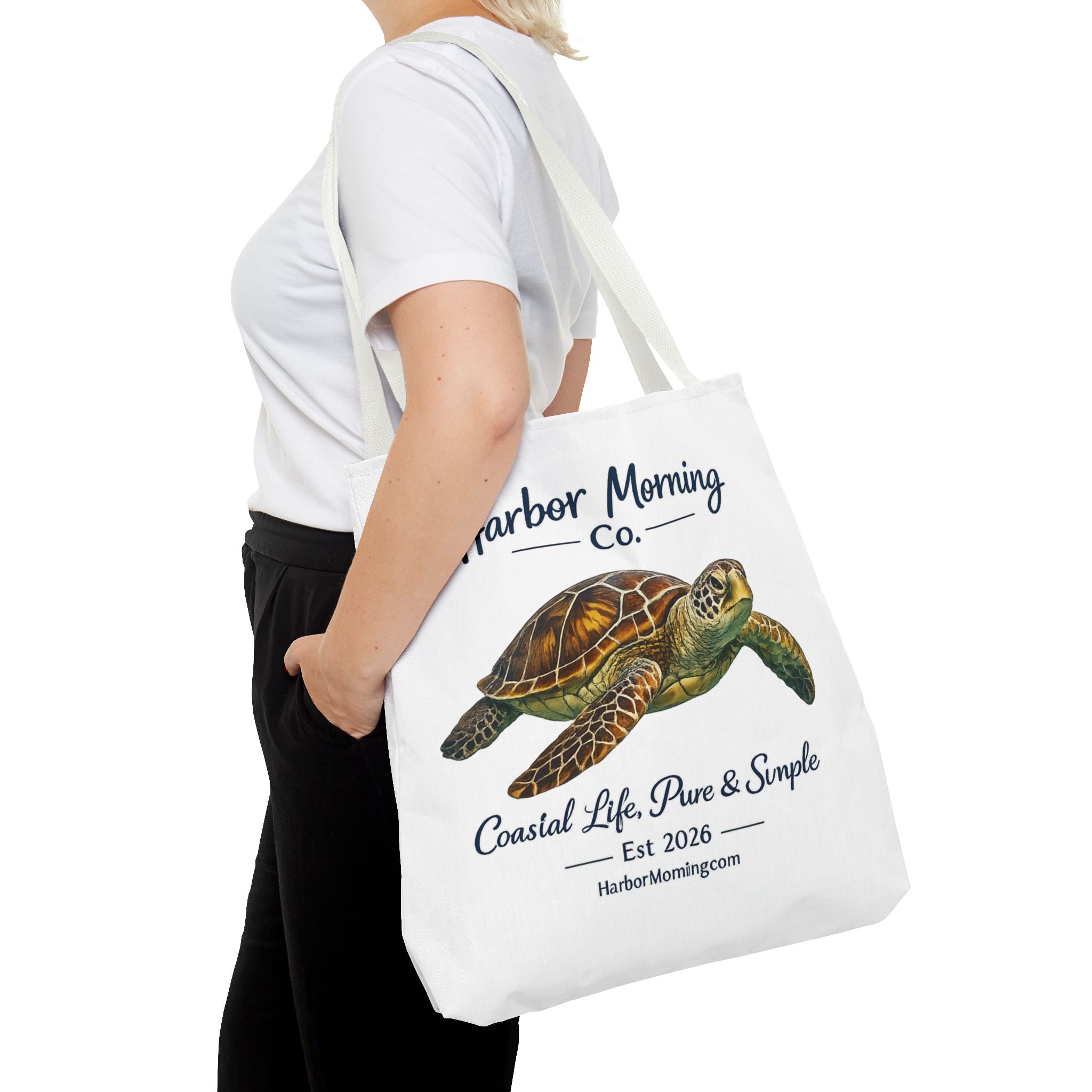 Sea Turtle Tote Bag – Coastal Life Beach Bag | Harbor Morning Co. | Ocean Lover Gift, Florida Coastal Tote