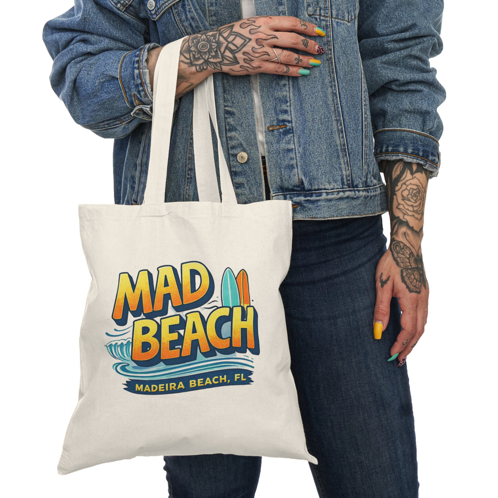 Mad Beach Canvas Tote — Retro Surf Design
