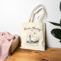 Harbor Morning Tote Bag – Coastal Lighthouse Canvas Tote, Beach & Everyday Carryall