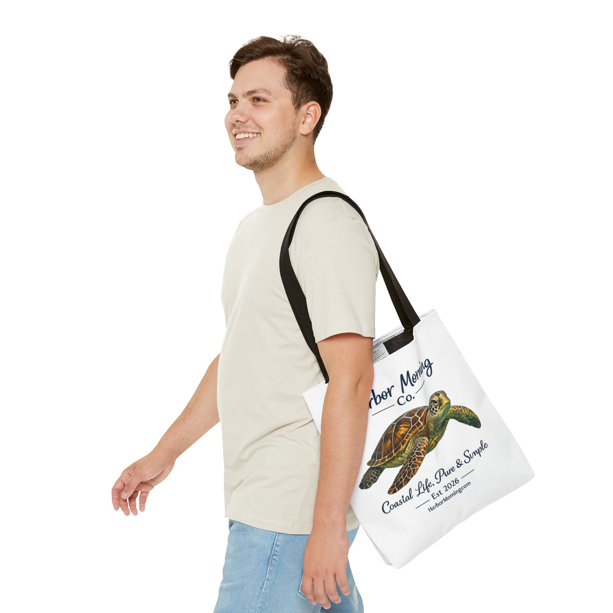 Sea Turtle Tote Bag – Coastal Life Beach Bag | Harbor Morning Co. | Ocean Lover Gift, Florida Coastal Tote
