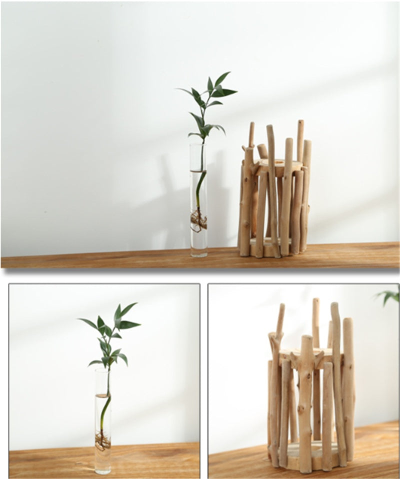 Driftwood Creative Art Crafts Glass Vase