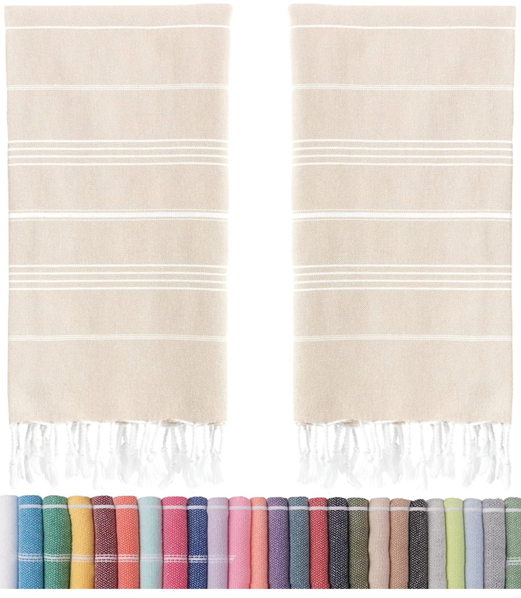 Turkish Non-Stick Sand Tassel Beach Towel | Pure Cotton | Quick-drying