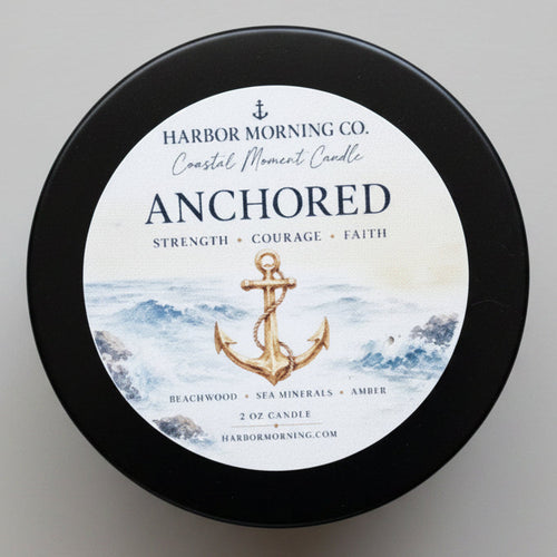 Anchored 2 oz Moment & Prayer soy candle by Harbor Morning Co.