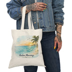 Coastal Canvas Tote — Sunset Palm