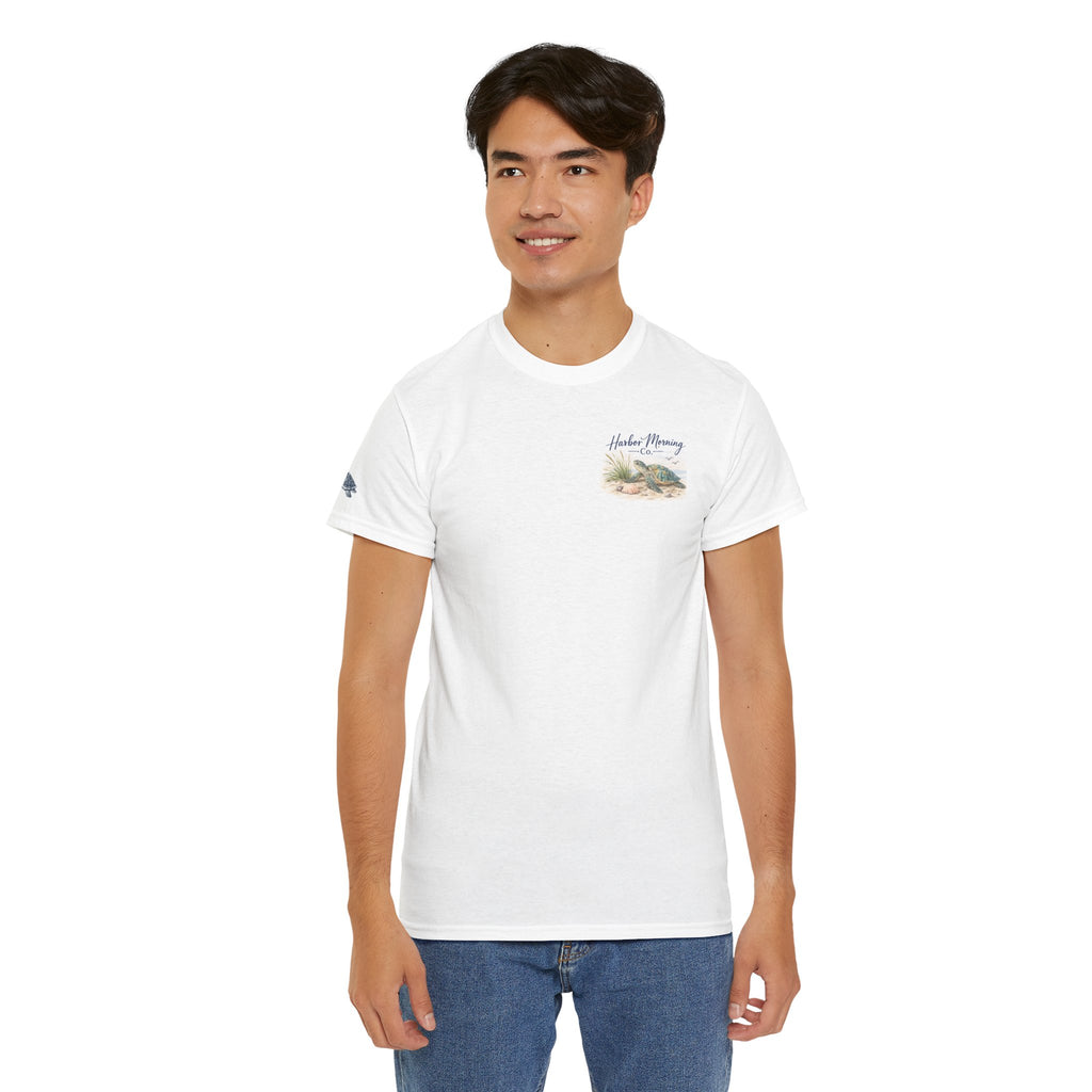 Harbor Morning Sea Turtle Tee — ‘Save the Sea Turtles’ Madeira Beach Graphic Shirt