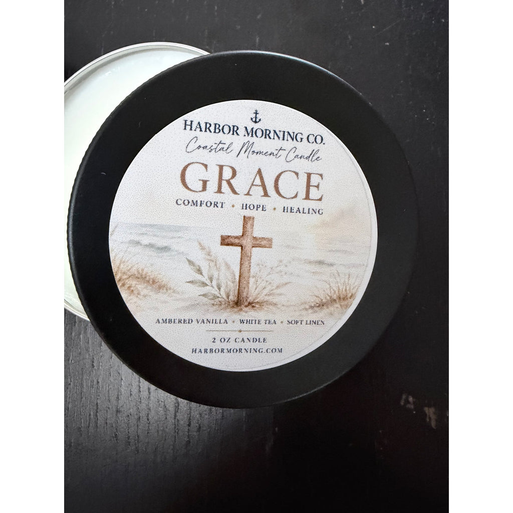 Grace Moment and Prayer candle by Harbor Morning Co.