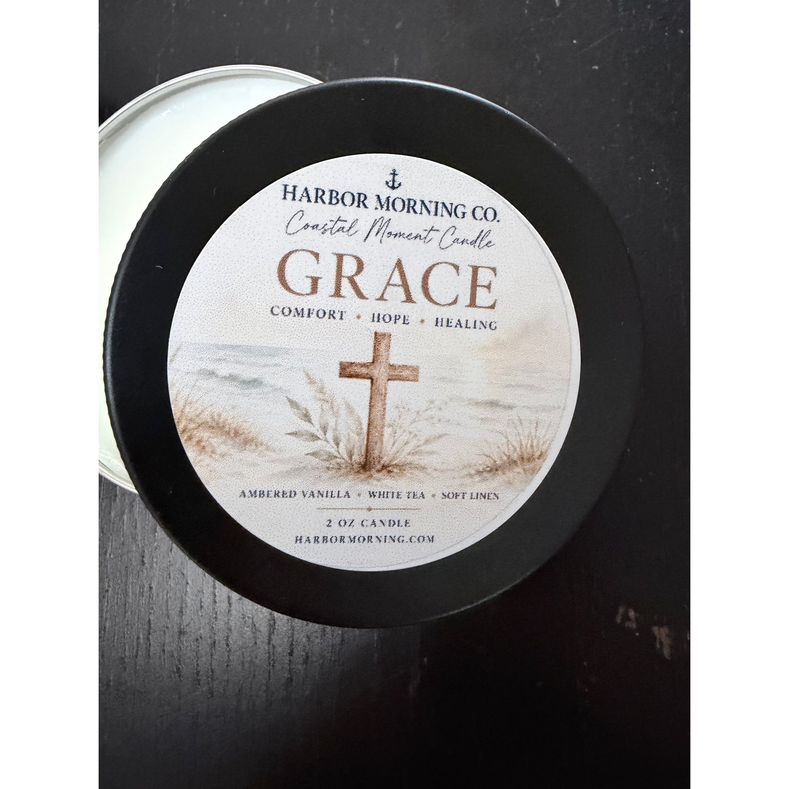 Grace Moment and Prayer candle by Harbor Morning Co.