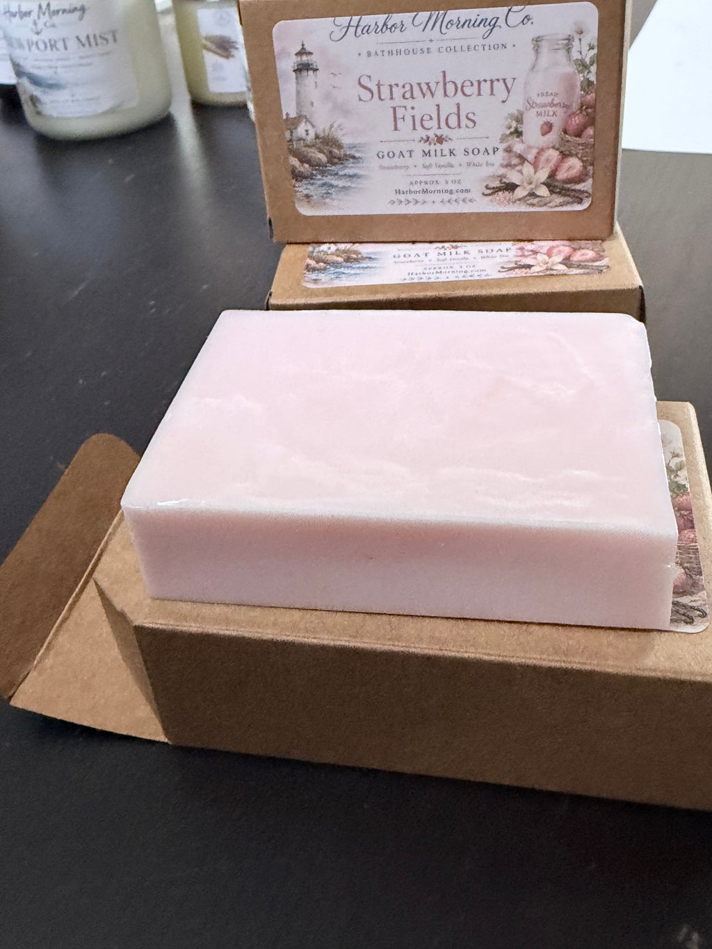 Strawberry Fields | Goat Milk Soap | Ocean Air, Driftwood & Strawberry Vanilla | Handmade by Harbor Morning Co.