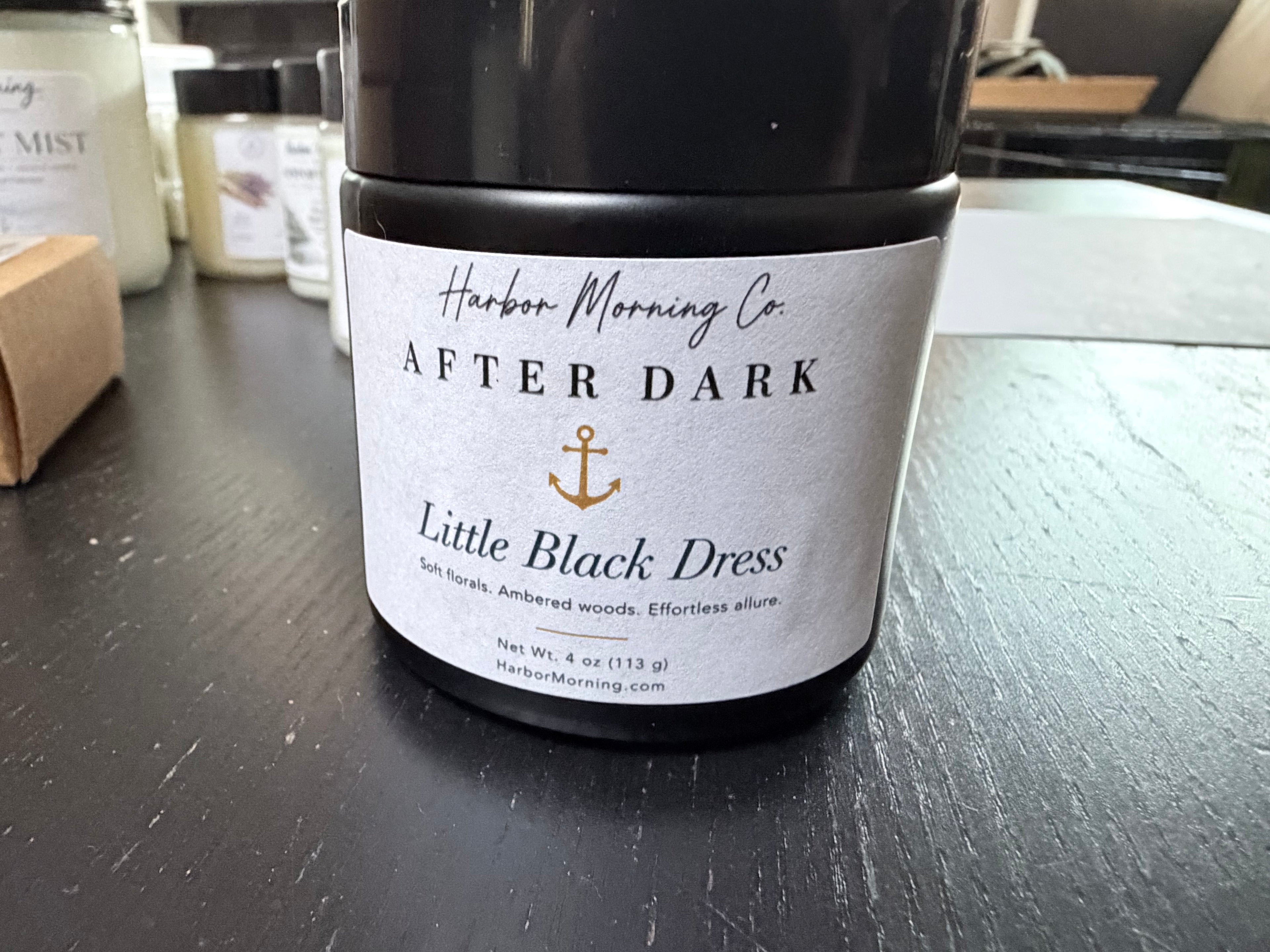 Little Black Dress 4 oz soy candle by Harbor Morning Co.