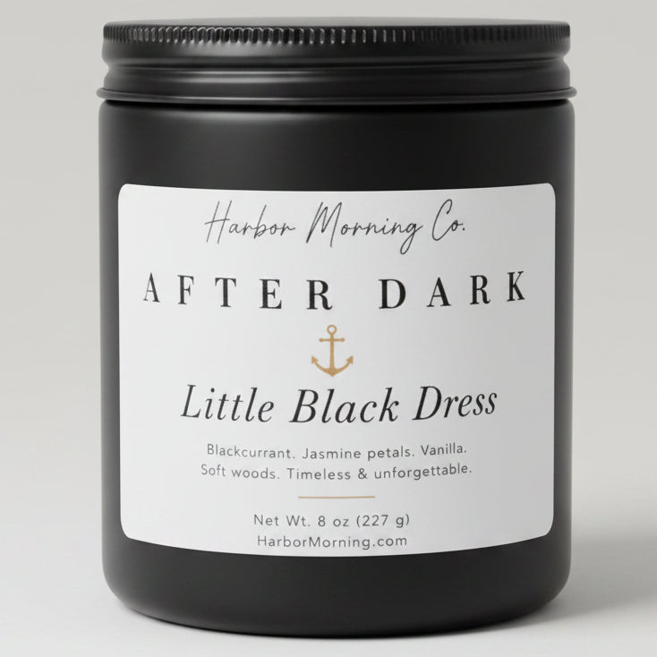 Little Black Dress 8 oz soy candle by Harbor Morning Co.