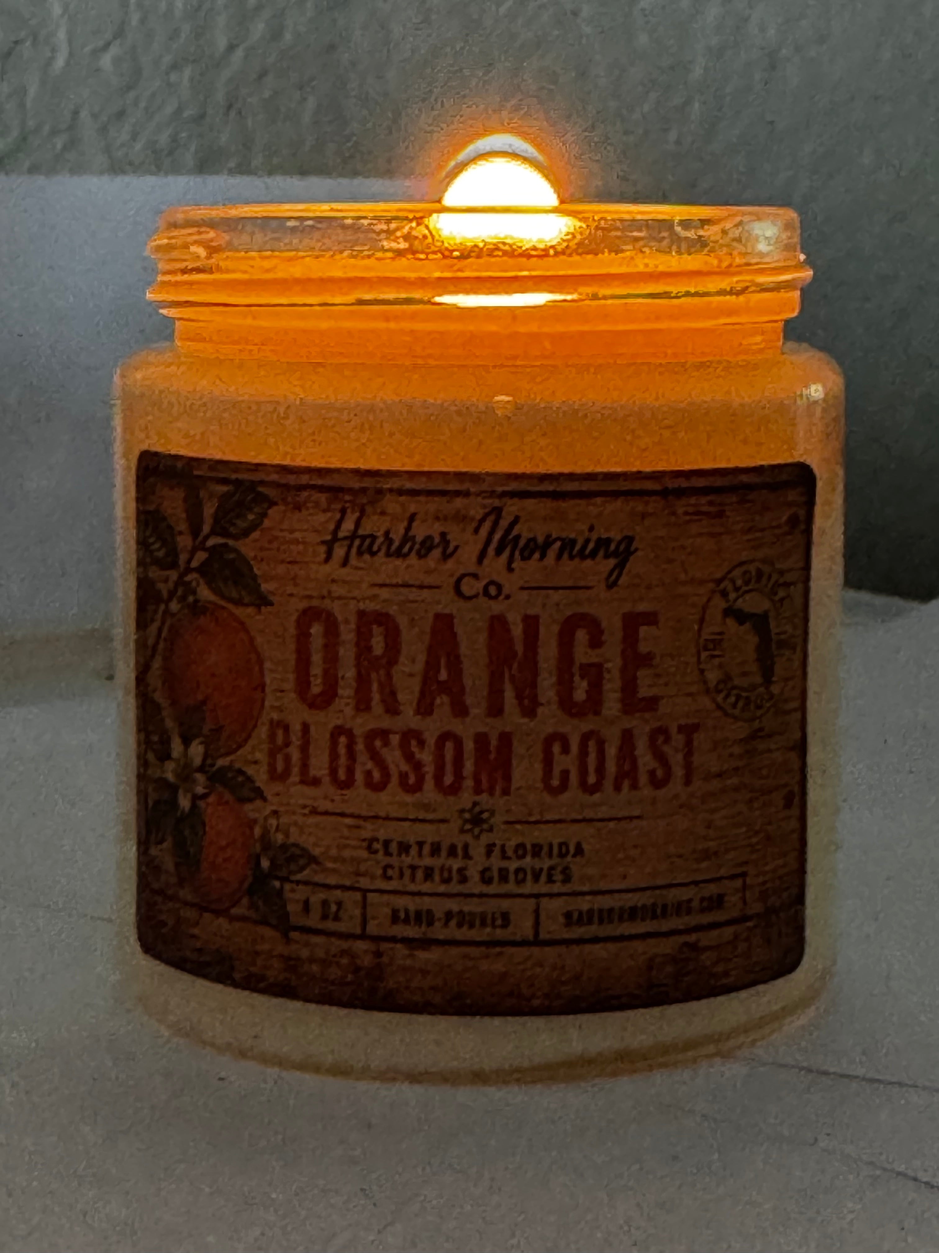 Orange Blossom Coast Candle – Florida Citrus Grove Scent | 4 oz Hand-Poured Soy Candle