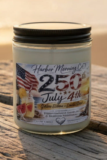 250th Fourth of July 8 oz coconut lemonade soy candle by Harbor Morning Co.