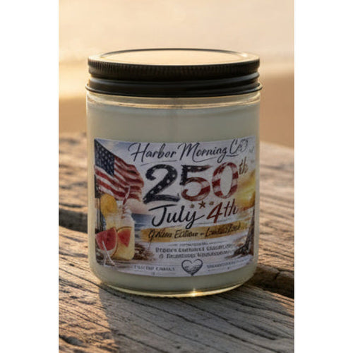 250th Fourth of July 8 oz coconut lemonade soy candle by Harbor Morning Co.