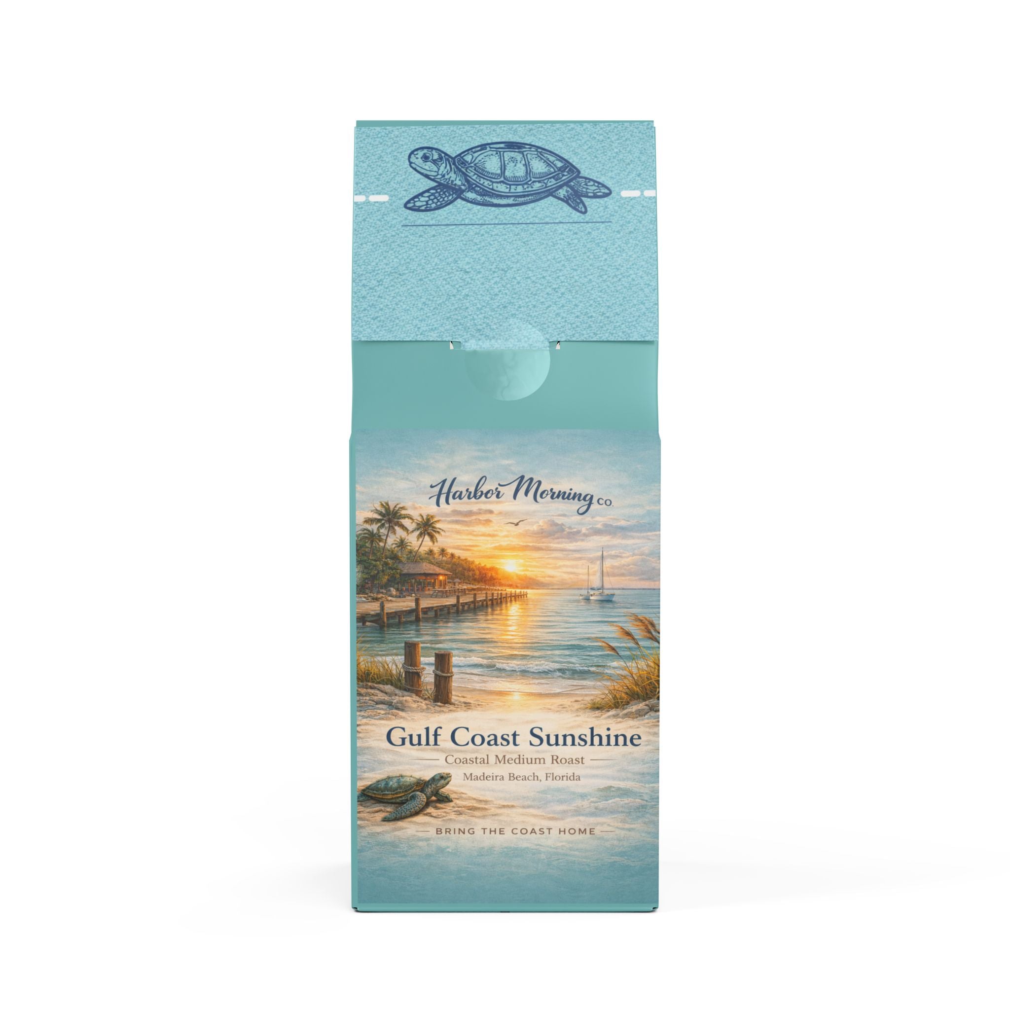 Harbor Morning Co. – Gulf Coast Sunshine Coffee | Coastal Medium Roast | Smooth, Citrus & Chocolate Notes | 12oz