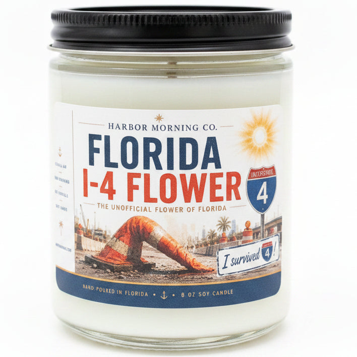 Florida I-4 Flower 8 oz soy candle by Harbor Morning Co.