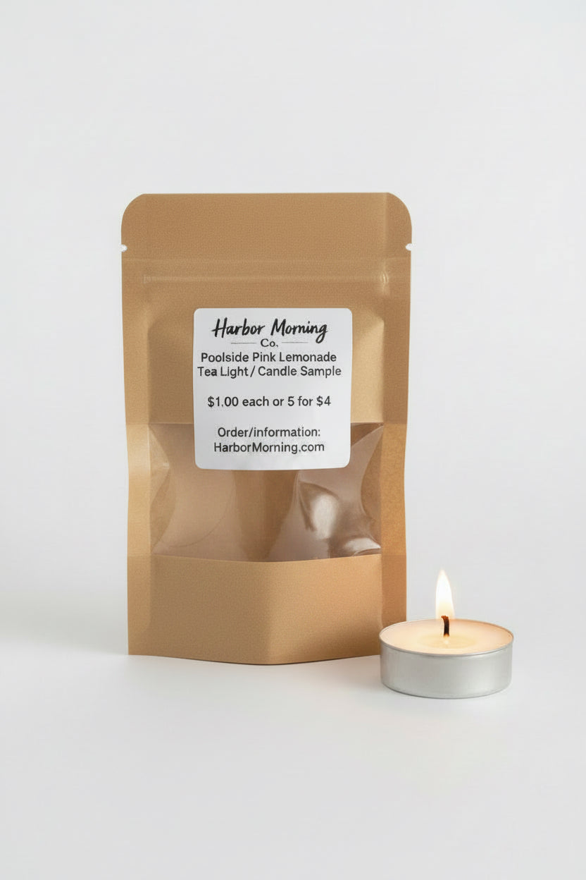 Poolside Pink Lemonade tealight candle by Harbor Morning Co.
