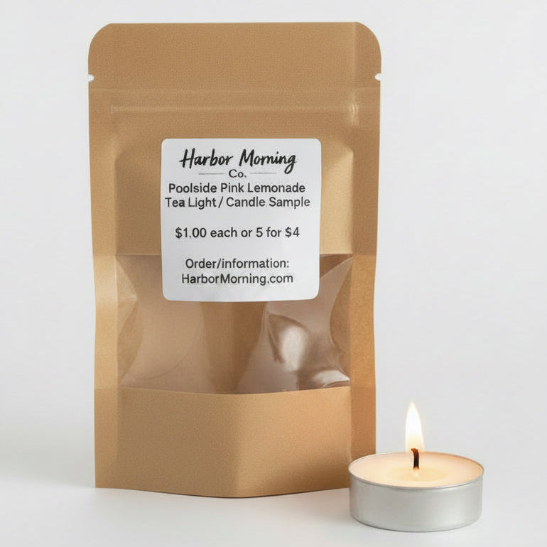 Poolside Pink Lemonade tealight candle by Harbor Morning Co.