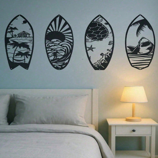 4 Piece Metal Coastal Beach House Decor