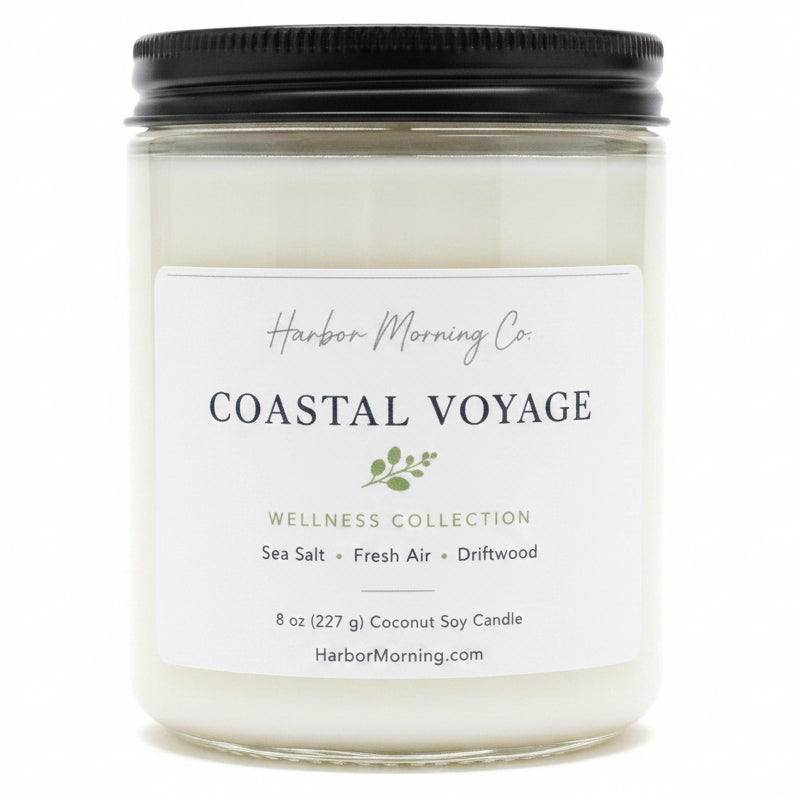 Coastal Voyage 8 oz soy candle by Harbor Morning Co.