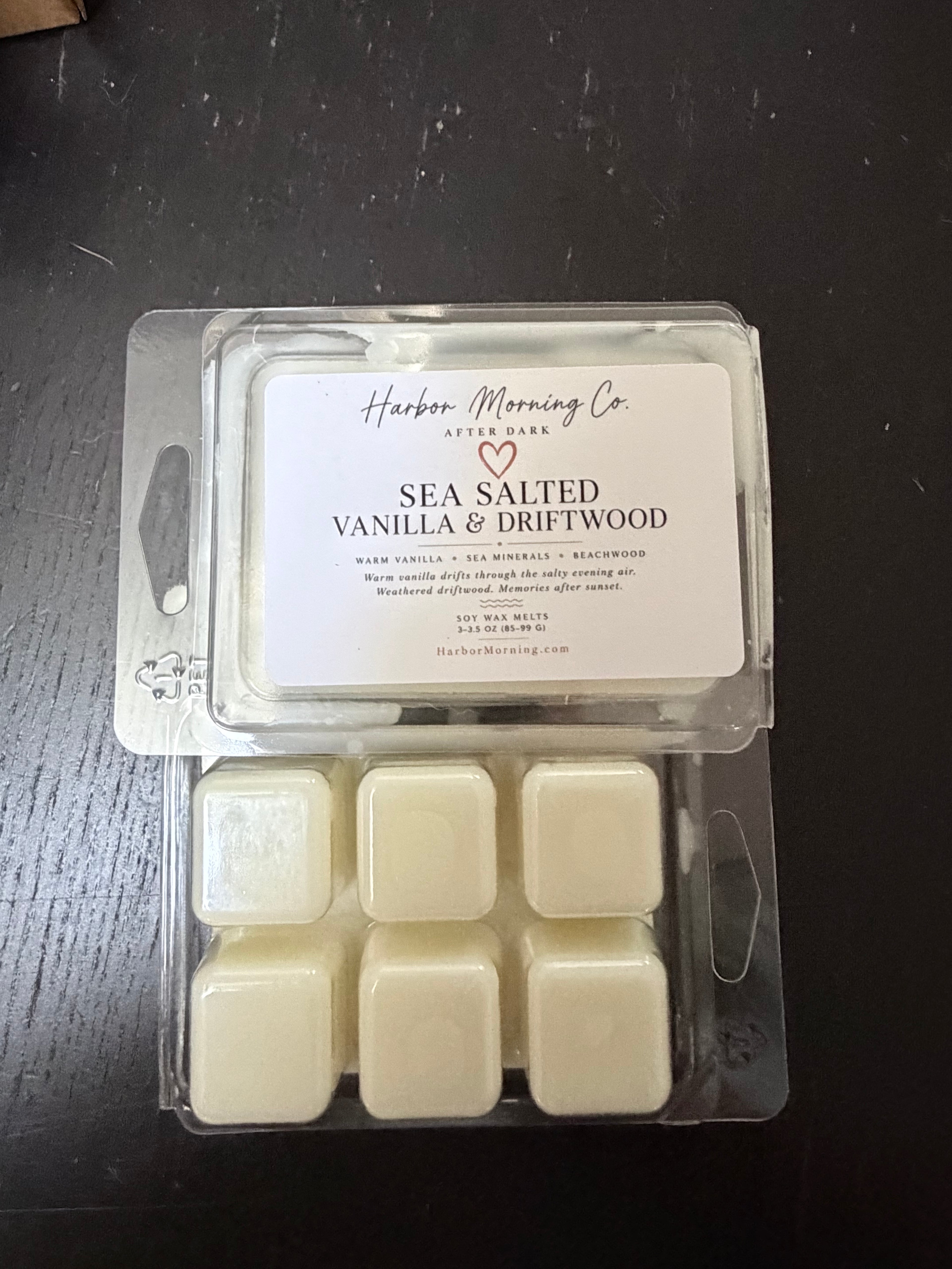 Sea Salted Vanilla & Driftwood | Soy Wax Melts | Ocean Air, Driftwood & Soft Vanilla | Handmade by Harbor Morning Co.