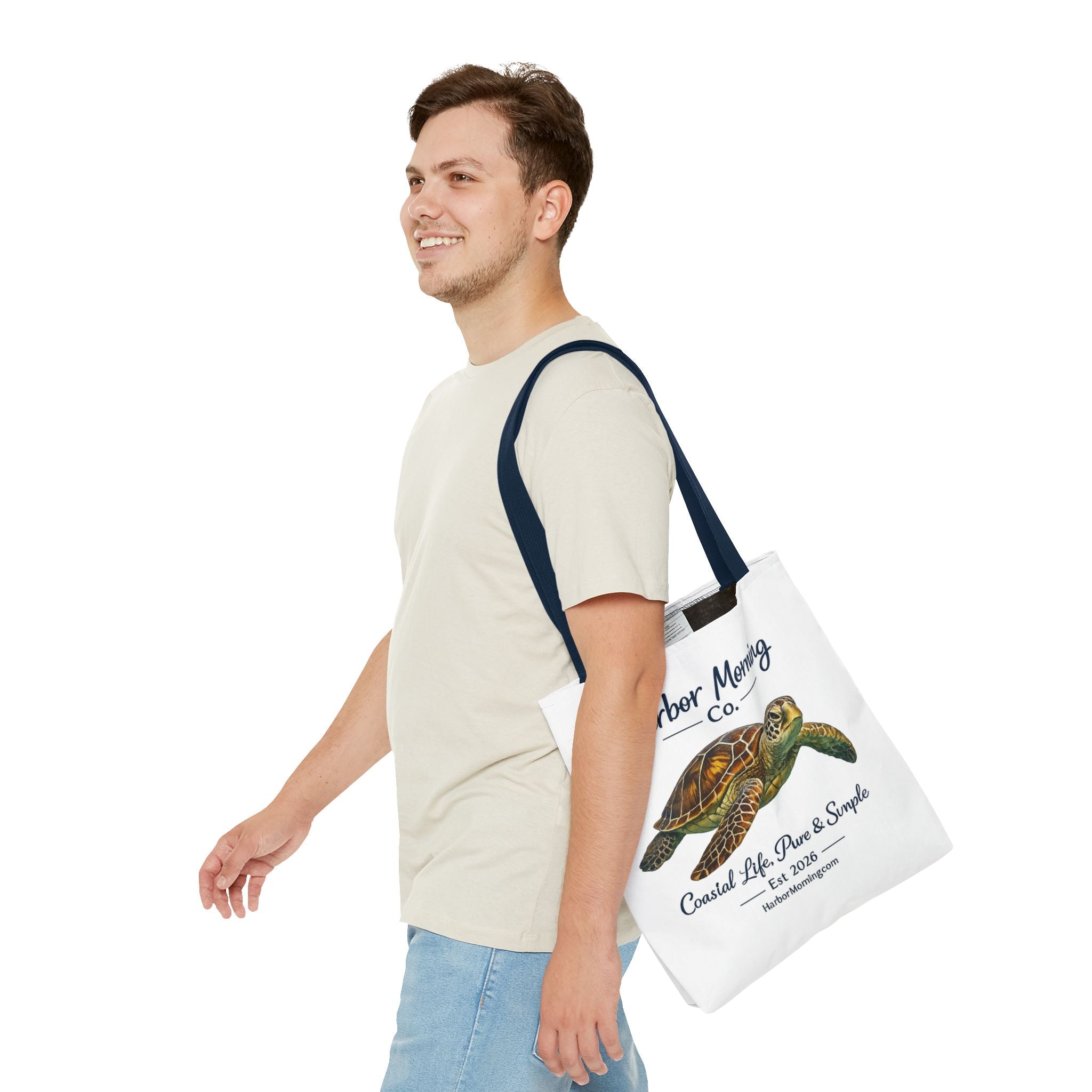 Sea Turtle Tote Bag – Coastal Life Beach Bag | Harbor Morning Co. | Ocean Lover Gift, Florida Coastal Tote
