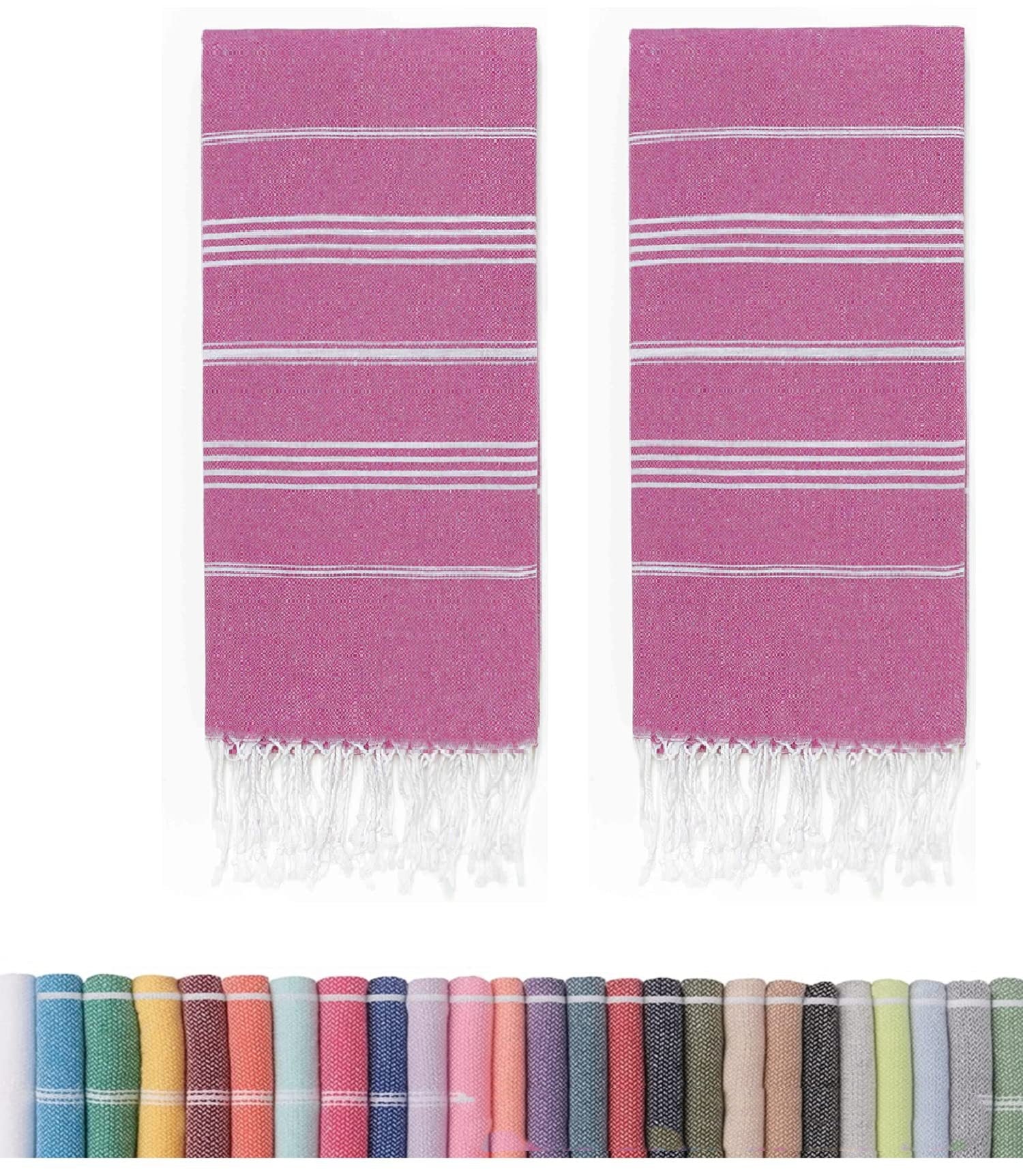 Turkish Non-Stick Sand Tassel Beach Towel | Pure Cotton | Quick-drying