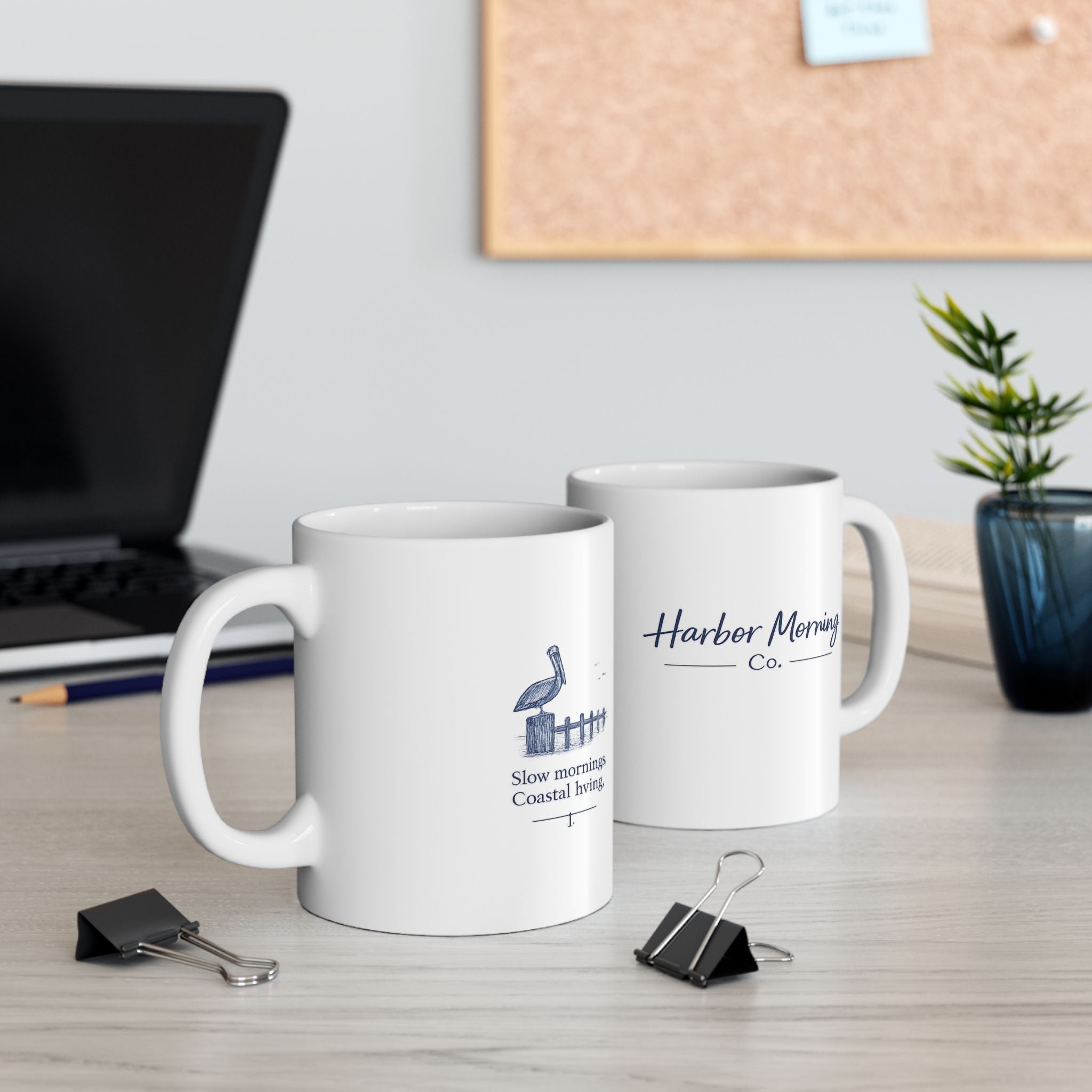 Harbor Morning Ceramic Mug – Nautical Fishing Quote Coffee Cup (11oz, 15oz)