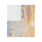 Coastal Beach Chair Throw Blanket | Sunset Ocean Scene | Soft Velveteen Blanket for Home & Gift