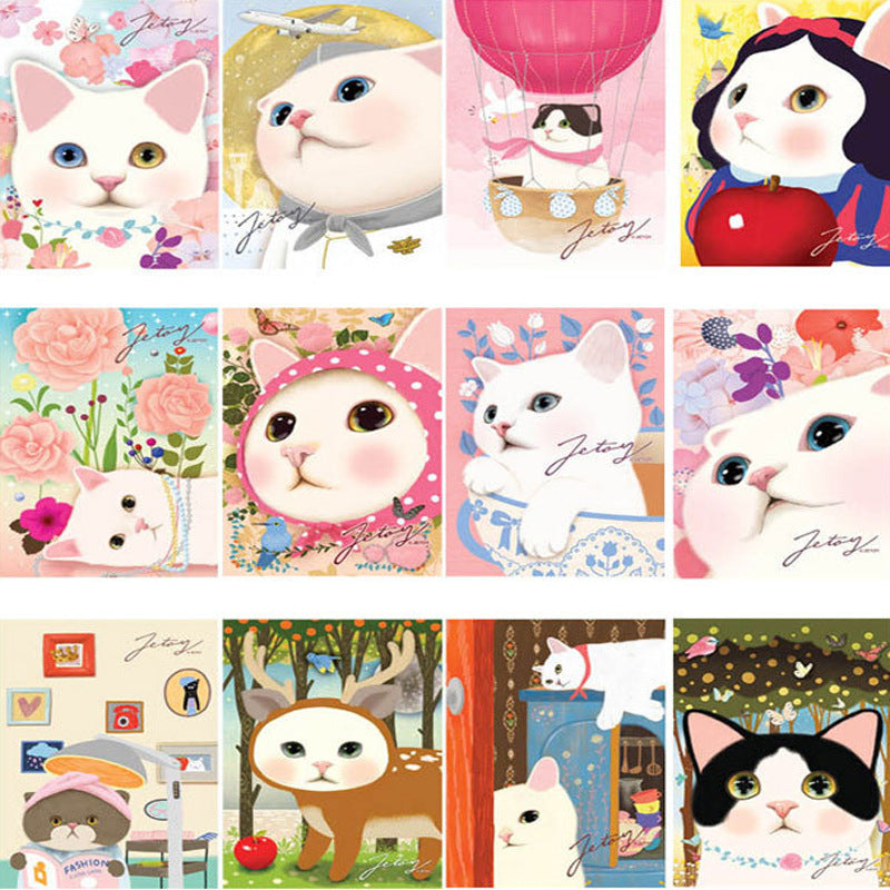 Cat Postcard Cartoon  Holiday Card Stationery
