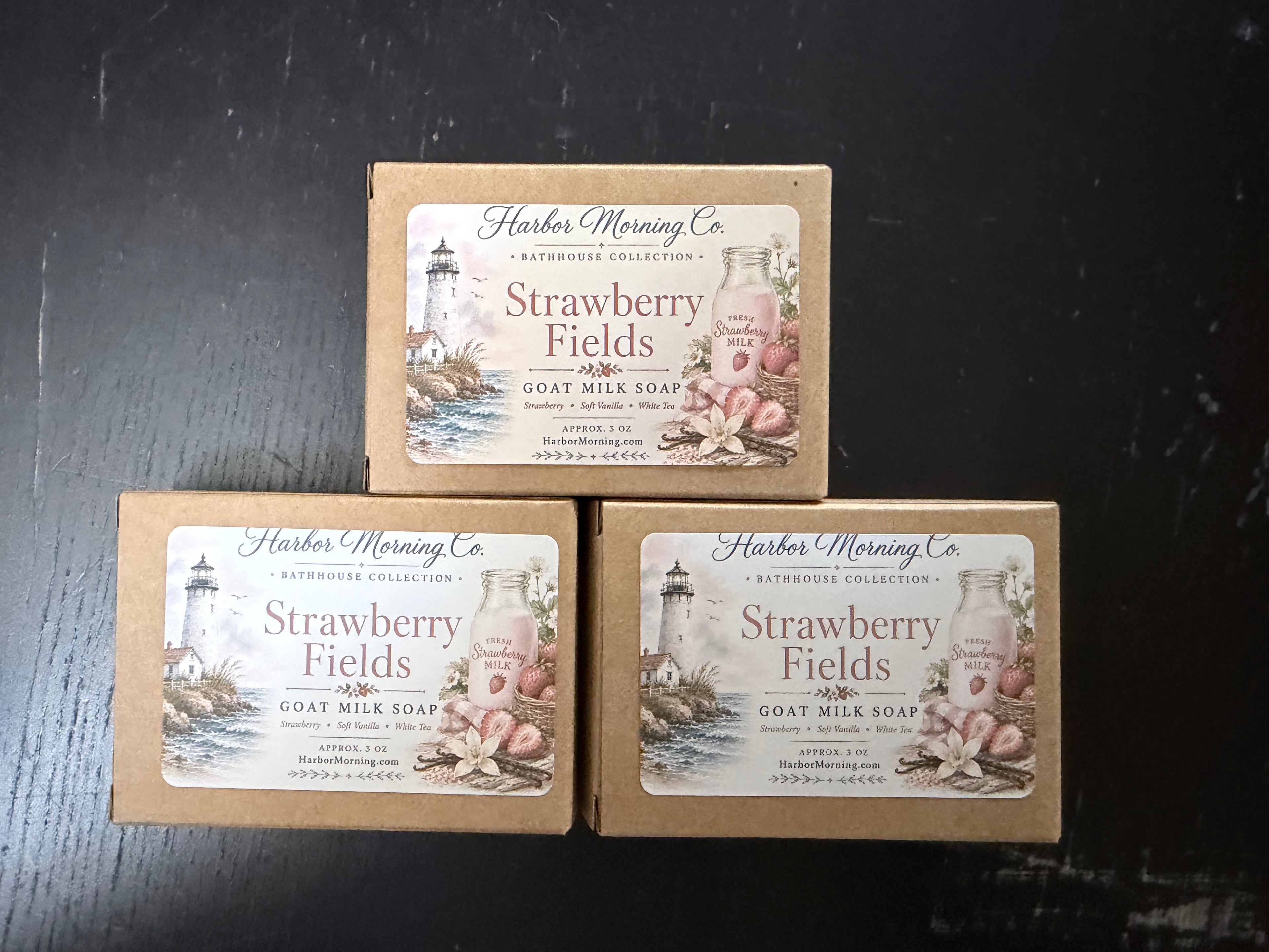 Strawberry Fields | Goat Milk Soap | Ocean Air, Driftwood & Strawberry Vanilla | Handmade by Harbor Morning Co.