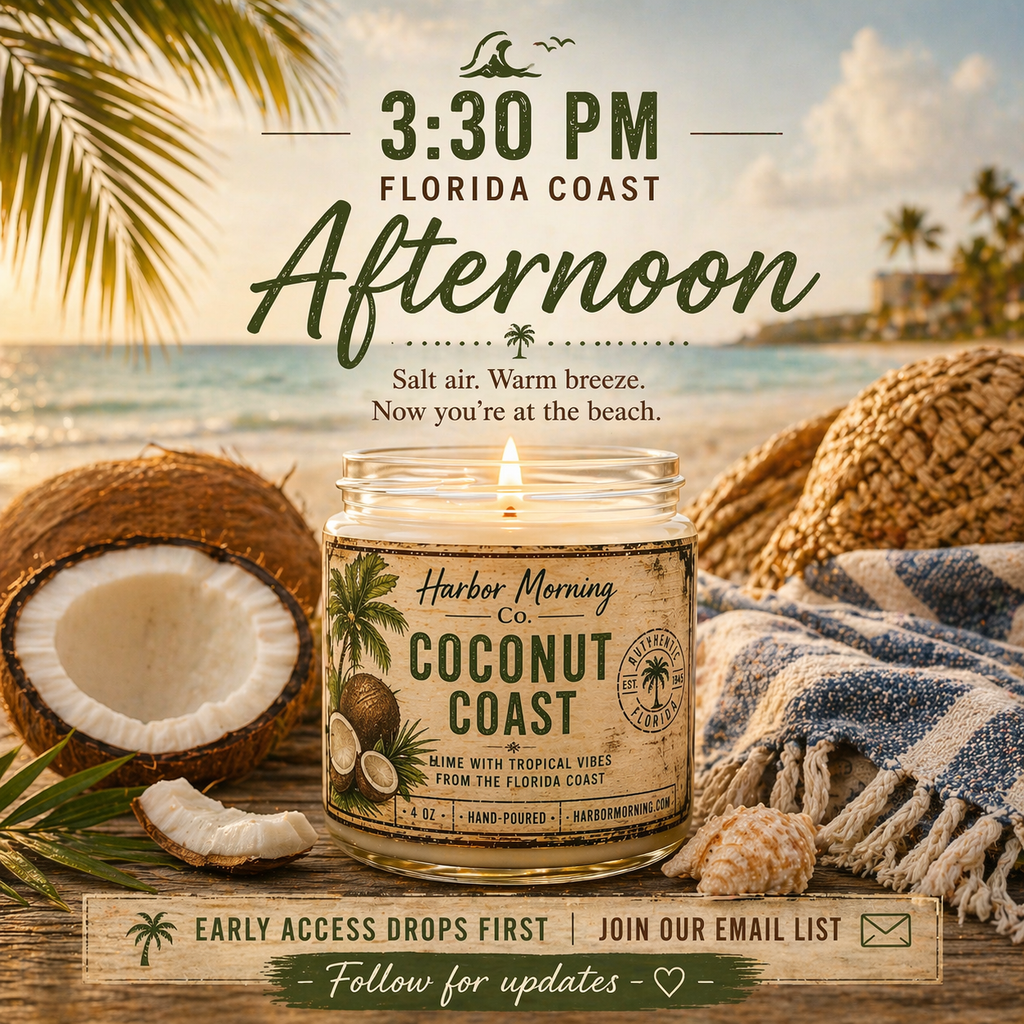 Coconut Coast Candle – Creamy Coconut & Lime | 4 oz Hand-Poured Soy Candle