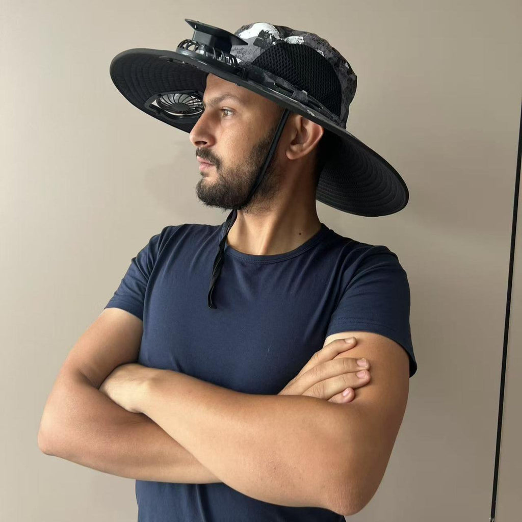 Summer Hat with Solar Powered Fans