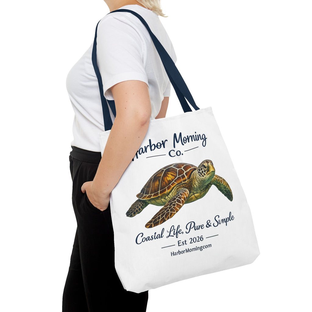 Sea Turtle Tote Bag – Coastal Life Beach Bag | Harbor Morning Co. | Ocean Lover Gift, Florida Coastal Tote