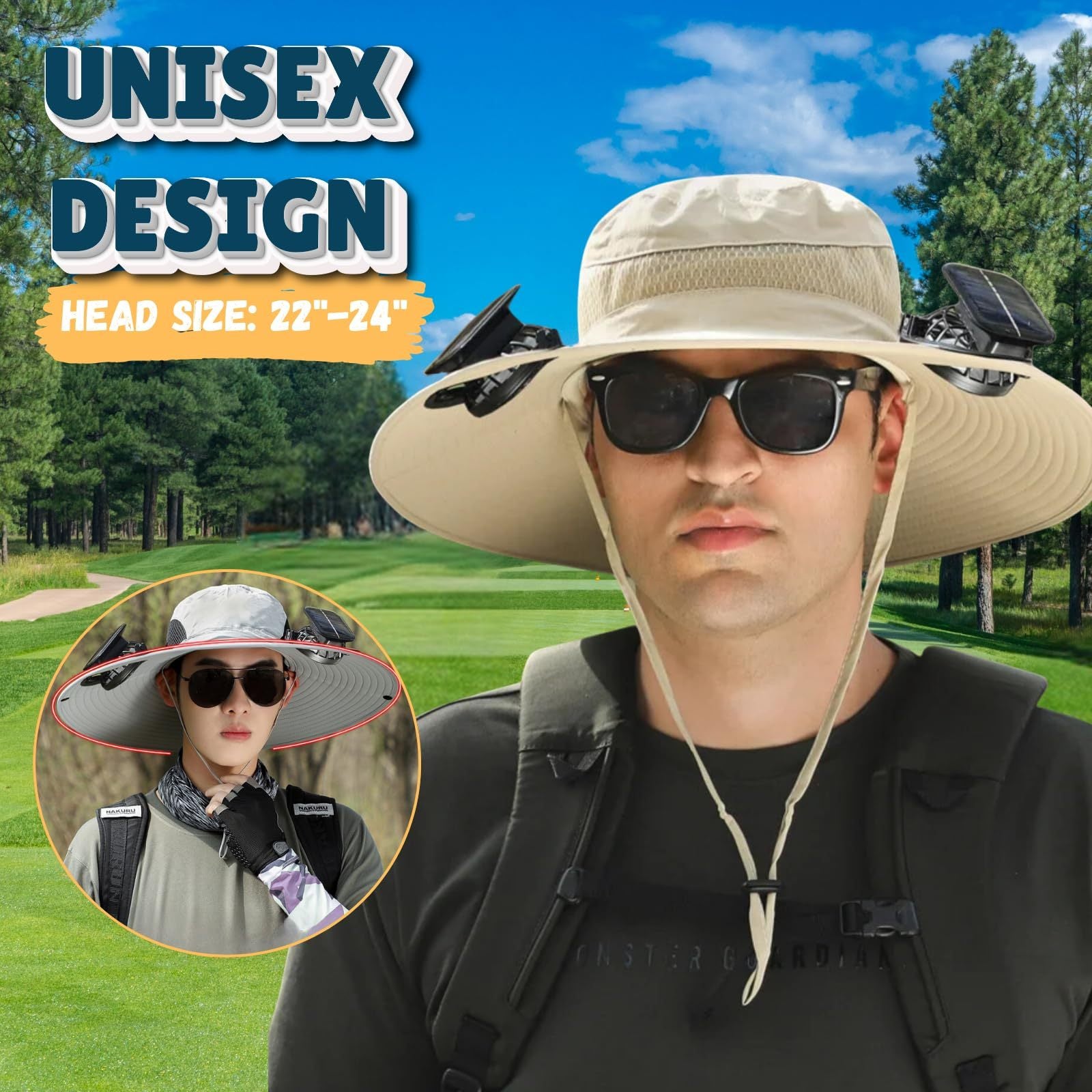 Summer Hat with Solar Powered Fans
