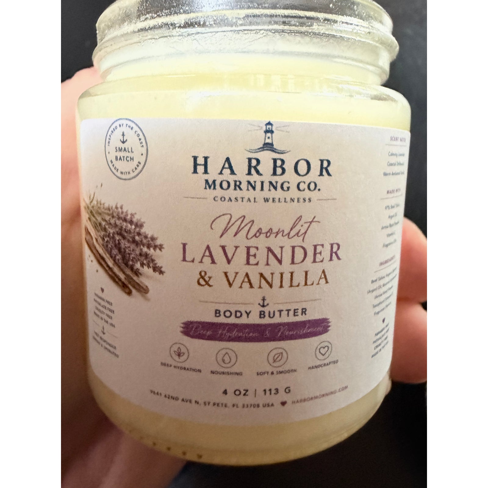 Moonlit Lavender and Vanilla tallow body butter by Harbor Morning Co.
