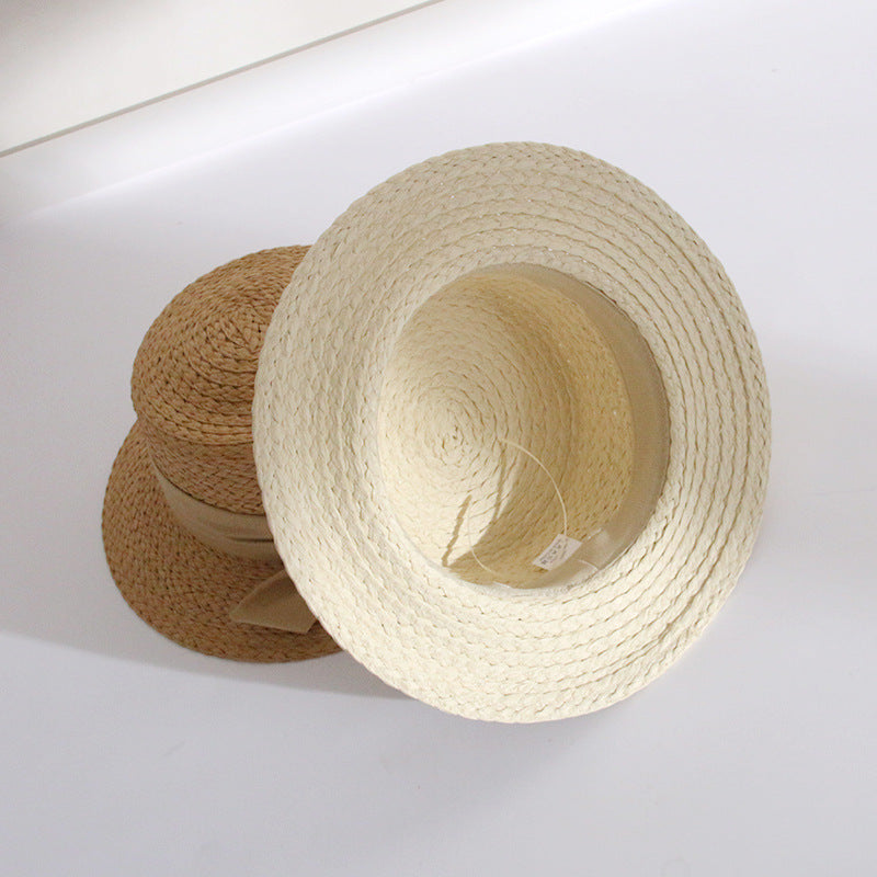 Bow Big Brim Straw Bucket Hat Sweet Beach
