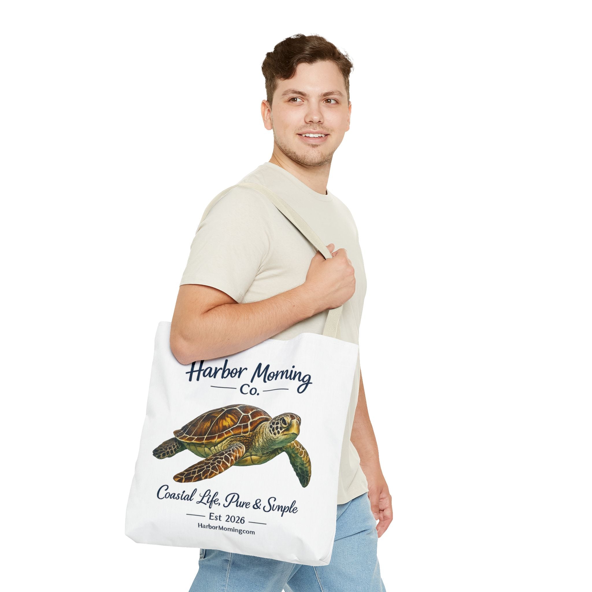 Sea Turtle Tote Bag – Coastal Life Beach Bag | Harbor Morning Co. | Ocean Lover Gift, Florida Coastal Tote