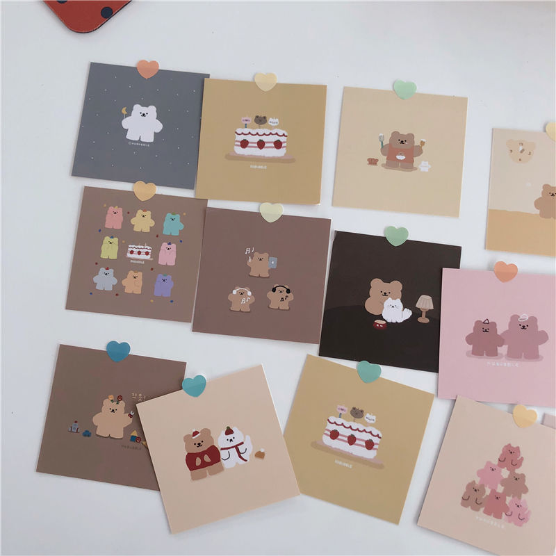 Home Fashion Strawberry Bear Series Postcard