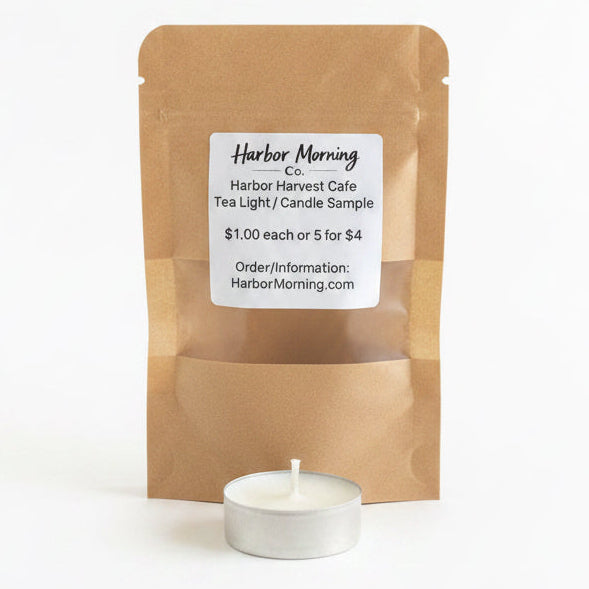 Harbor Harvest Cafe tealight candle by Harbor Morning Co.