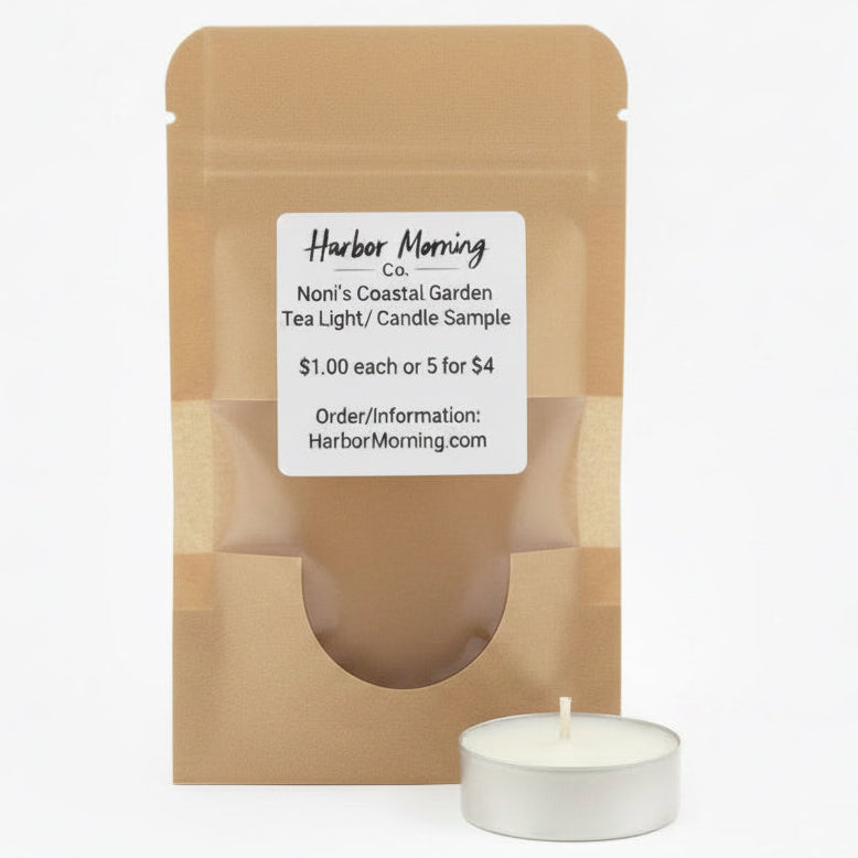 Noni's Coastal Garden tealight candle by Harbor Morning Co.