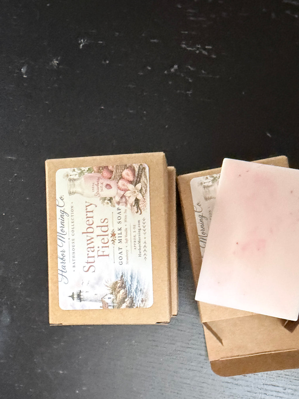 Strawberry Fields | Goat Milk Soap | Ocean Air, Driftwood & Strawberry Vanilla | Handmade by Harbor Morning Co.