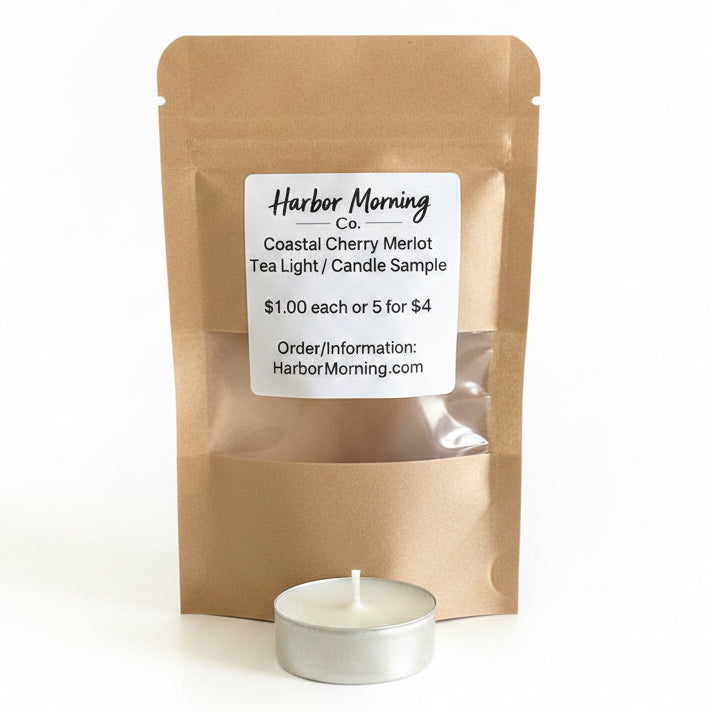 Coastal Cherry Merlot tealight candle by Harbor Morning Co.