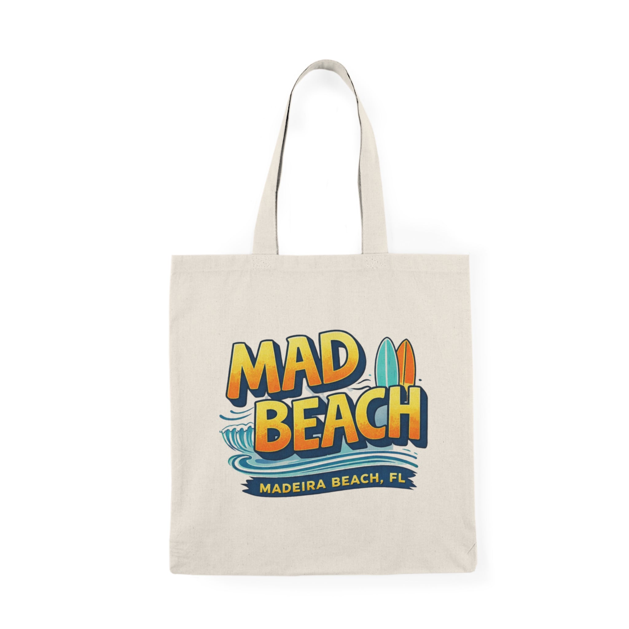 Mad Beach Canvas Tote — Retro Surf Design
